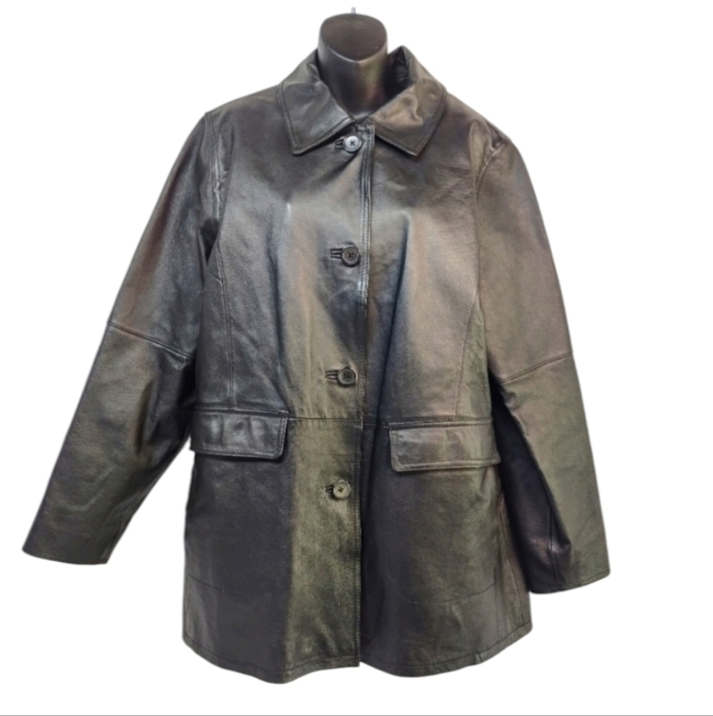 Centigrade Leather Women's Black Removable Lined Jacket Size L